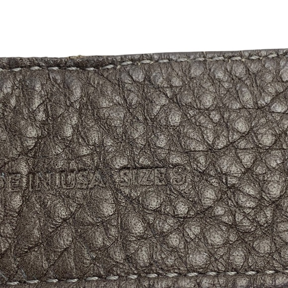EILEEN FISHER Two Tone Leather Belt Double-O Ring Taupe and Metallic Gold  Small - Picture 2 of 7